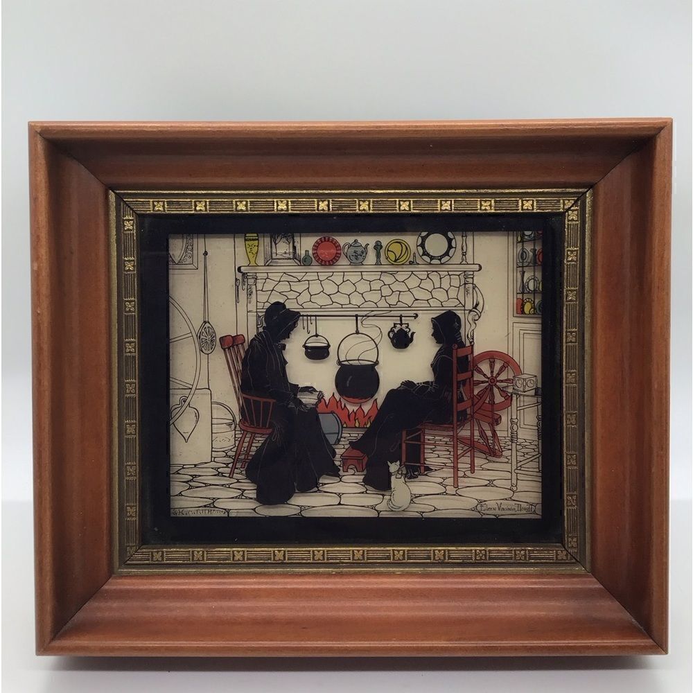 Congenial Friends Vintage Framed Art by Eileen Virginia Dowd